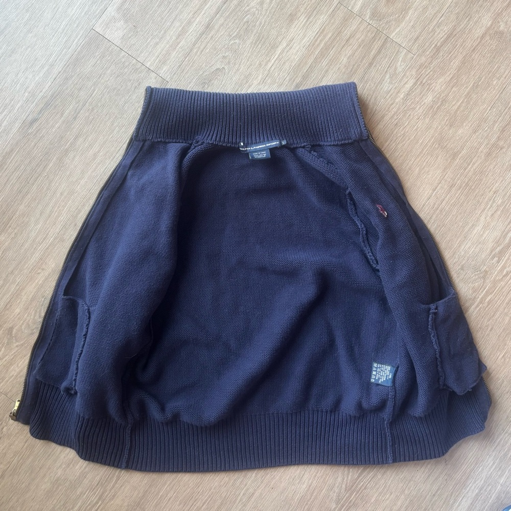 Ralph Lauren Sport | Navy Zip-Up Knit Hoodie | Size L - fits like Size XS/S - Picture 6 of 10